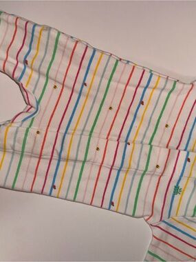 Magnetic Me White Baby Footie with Rainbow Stripes